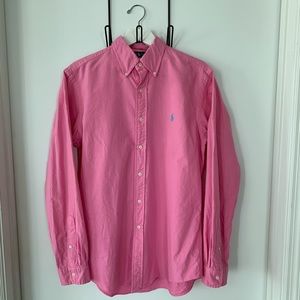Men’s M Pink Ralph Lauren Long Sleeve Button Up